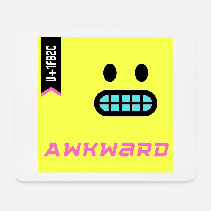 Emoji Day 2022 - Emoji Awkward - Design B - Mousepad (Querformat) - Weiß