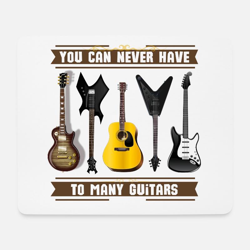Gitarren Fan - You can never have to many Guitars - Mousepad (Querformat) - Weiß