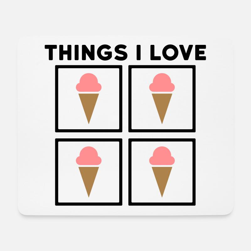 Things I love (icecream) - Mouse Pad (horizontal) - white