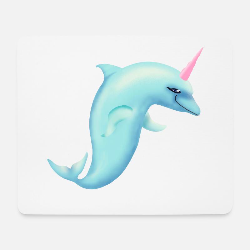 Unicorn Dolphin - Mouse Pad (horizontal) - white