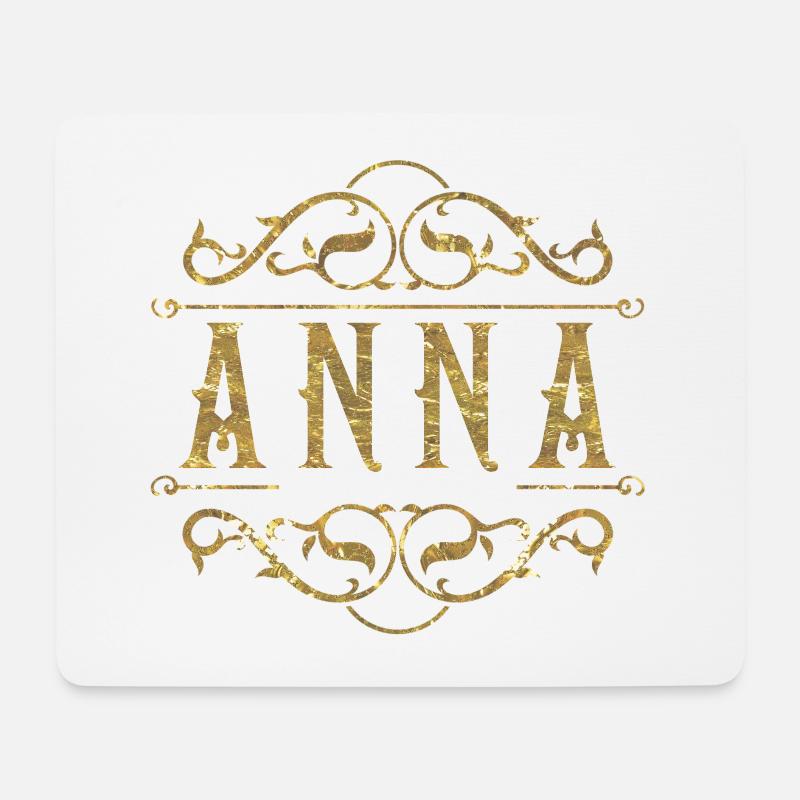 Anna gold - Mousepad (Querformat) - Weiß
