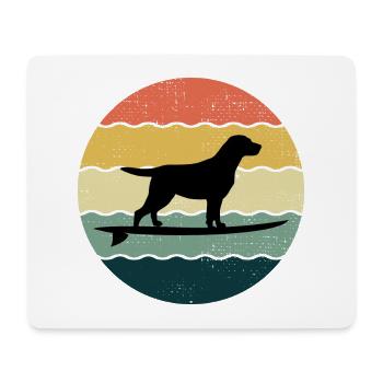Labrador Retriever Dog Surfing Vintage Rétro - Tapis de souris (format paysage) - blanc - Devant
