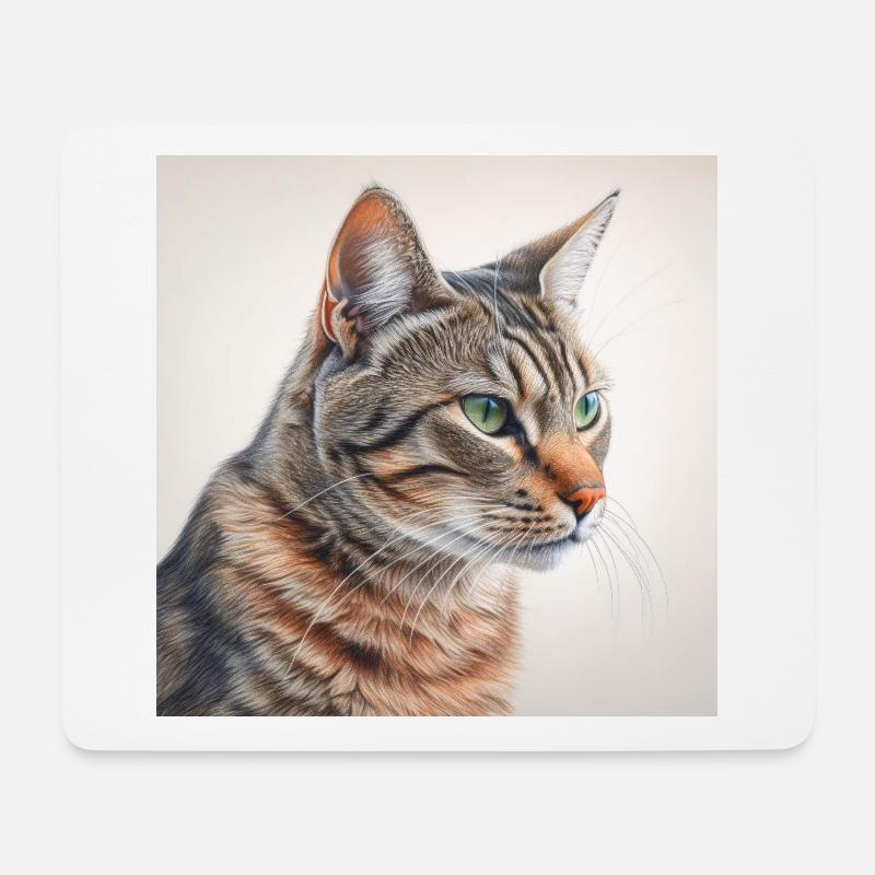 Katze - Mousepad (Querformat) - Weiß