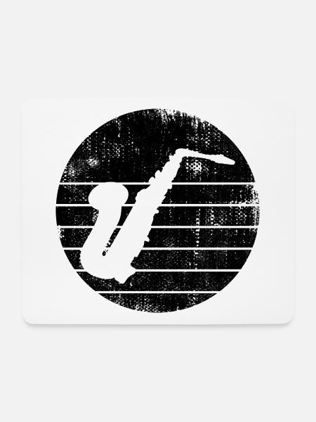 Saxophon - Mousepad (Querformat) - Weiß