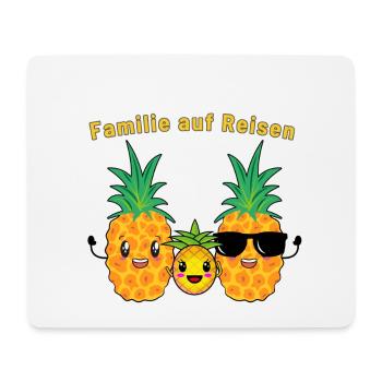 Ananas Familie auf Reisen - Mousepad (Querformat) - Weiß - Vorne