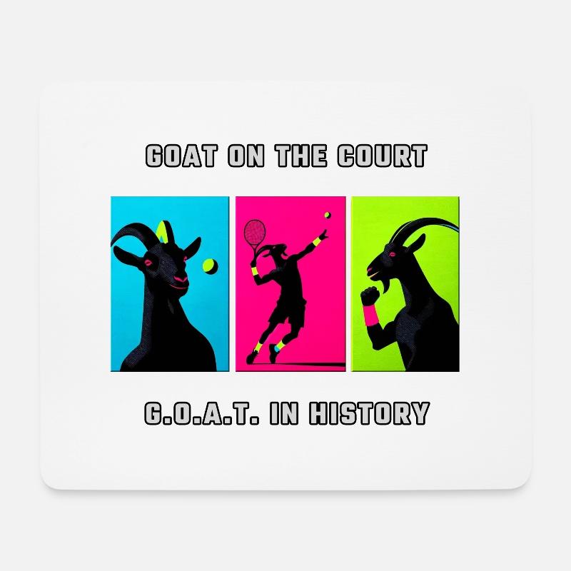 GOAT Tennis Triptychon – Court Legend - Mousepad (Querformat) - Weiß