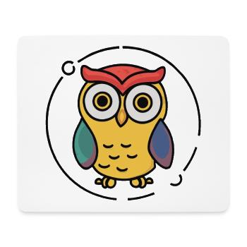 kleine süsse Eule im Farbkreis Eulendesign - Mousepad (Querformat) - Weiß - Vorne