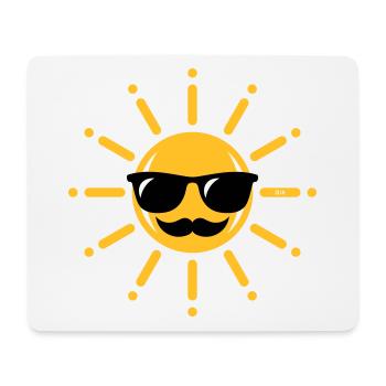 Drôle De Soleil Avec Lunettes De Soleil Et Moustache 3C - Tapis de souris (format paysage) - blanc - Devant