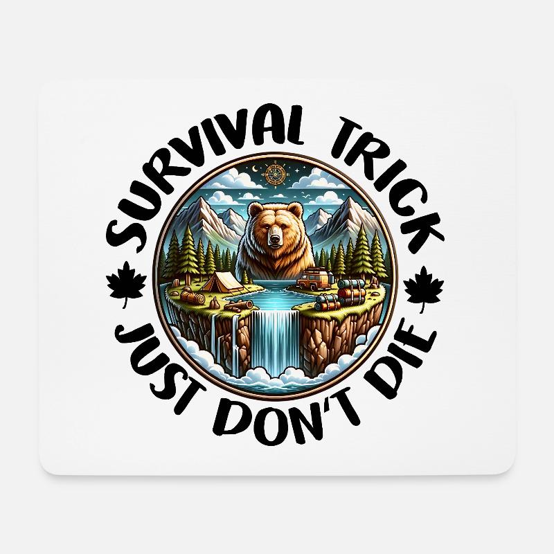 Survival Trick Skills Überleben in der Wildnis - Mousepad (Querformat) - Weiß