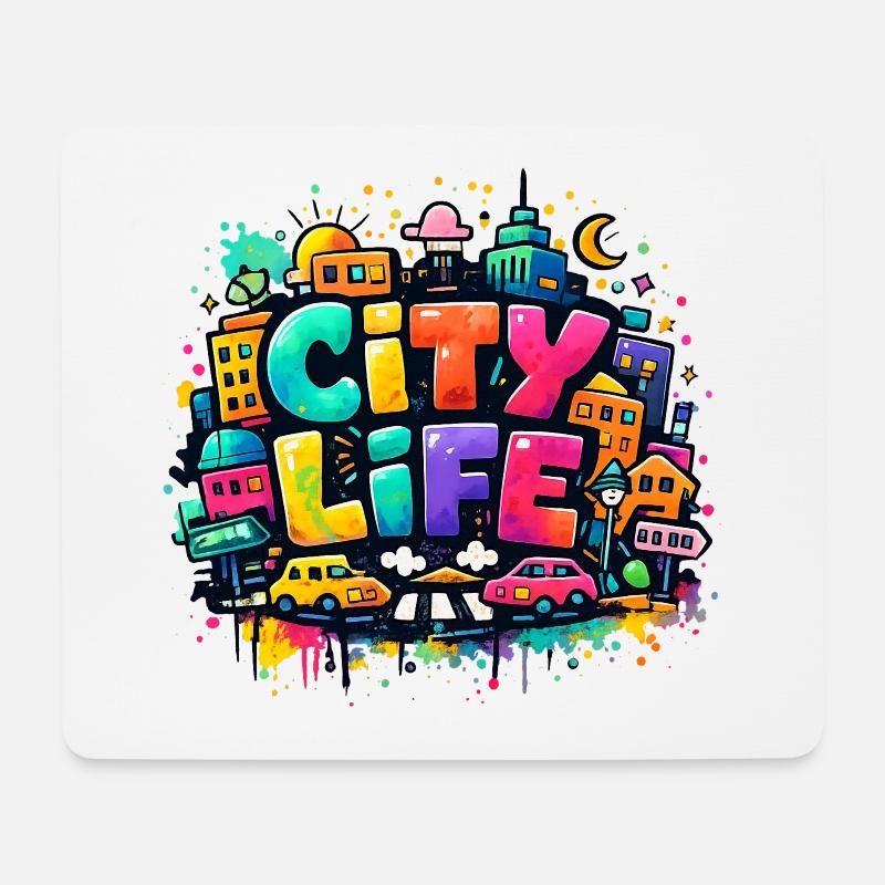 City_Life - Mousepad (Querformat) - Weiß