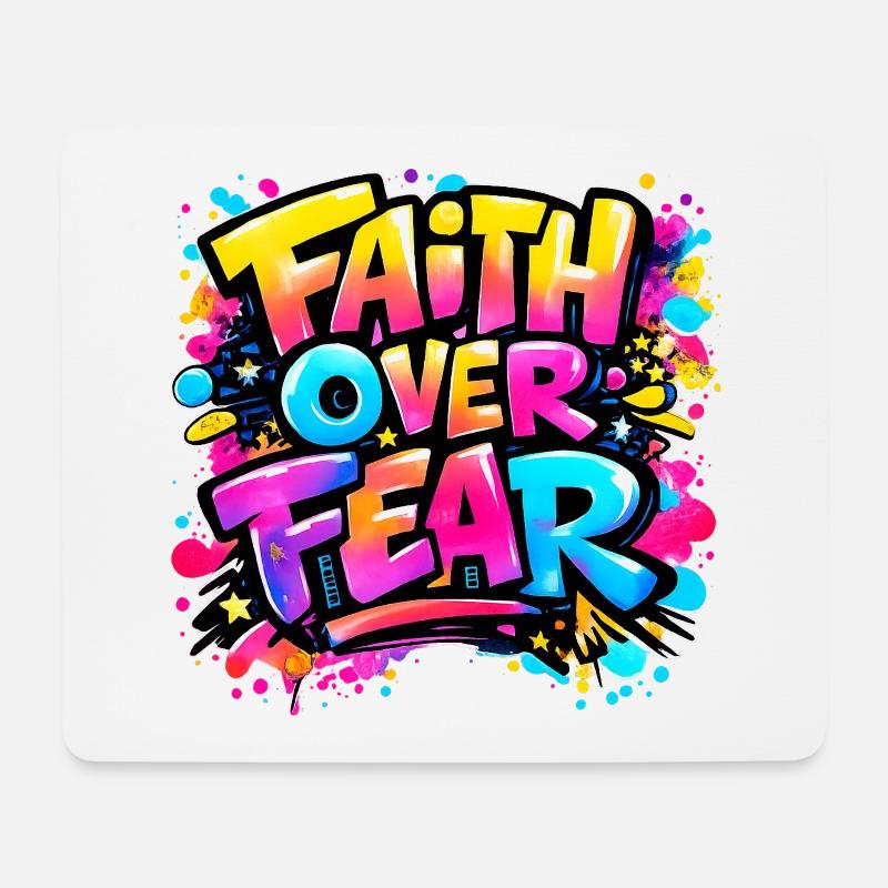 Faith_over_Fear - Mousepad (Querformat) - Weiß