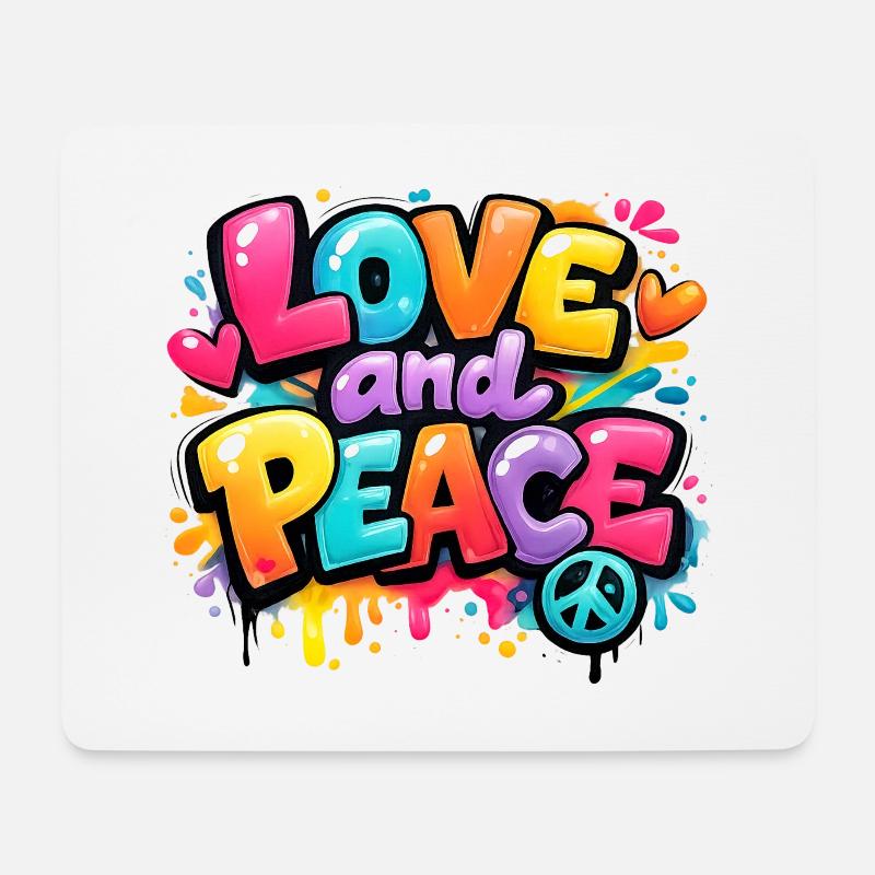 Love_and_Peace - Mouse Pad (horizontal) - white