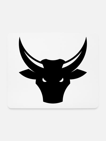 Stier / Bulle / Ochse / Stierkopf (2C) - Mousepad (Querformat) - Weiß
