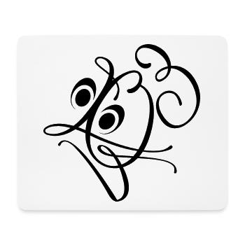 Love - Noir - Tapis de souris (format paysage) - blanc - Devant