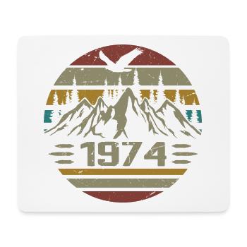 Jahrgang 1974 Original Retro 1974 Jubiläumsgeschenk - Mousepad (Querformat) - Weiß - Vorne