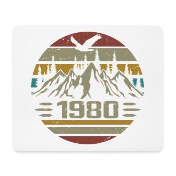 Geboren 1980 Original Retro 1980er Jahre Geburtstagsgeschenk - Mousepad (Querformat) - Weiß - Vorne