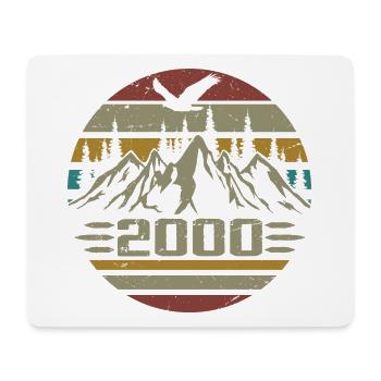 Geboren im Jahr 2000 Original Retro 2000 Geburtstagsgeschenk - Mousepad (Querformat) - Weiß - Vorne