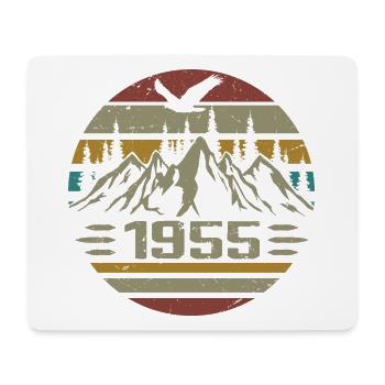 Né en 1955 Original Retro 1955 Cadeau Anniversaire - Tapis de souris (format paysage) - blanc - Devant