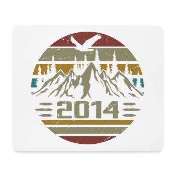 Geboren im Jahr 2014 Original Retro 2014 Geburtstagsgeschenk - Mousepad (Querformat) - Weiß - Vorne