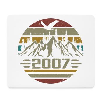 Geboren im Jahr 2007 Original Retro 2007 Geburtstagsgeschenk - Mousepad (Querformat) - Weiß - Vorne