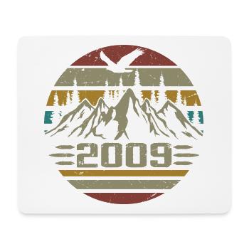 Geboren im Jahr 2009 Original Retro 2009 Geburtstagsgeschenk - Mousepad (Querformat) - Weiß - Vorne