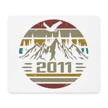 Geboren im Jahr 2011 Original Retro 2011 Geburtstagsgeschenk - Mousepad (Querformat) - Weiß - Vorne
