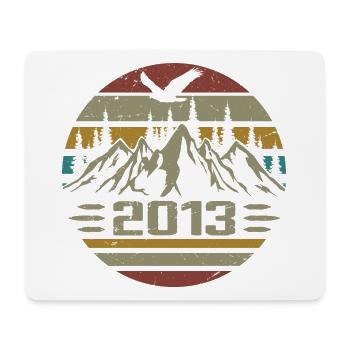 Geboren im Jahr 2013 Original Retro 2013 Geburtstagsgeschenk - Mousepad (Querformat) - Weiß - Vorne