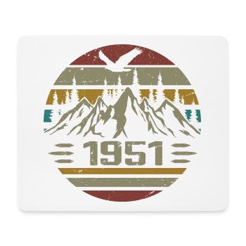Geboren 1951 Original Retro 1951 Geburtstagsgeschenk - Mousepad (Querformat) - Weiß - Vorne