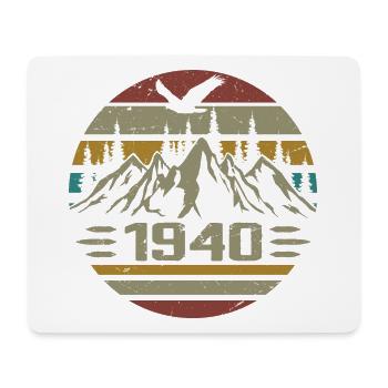 Geboren 1940 Original Retro 1940er Jahre Geburtstagsgeschenk - Mousepad (Querformat) - Weiß - Vorne