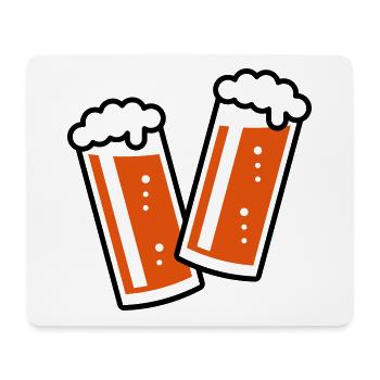 2 Altbiergläser Stoßen An (Bier / Altbier / 2C) - Mousepad (Querformat) - Weiß - Vorne