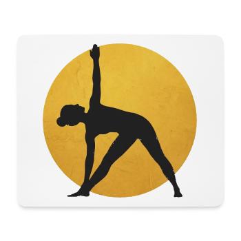 Minimalistisches Yoga Dreieck Silhouette - Mousepad (Querformat) - Weiß - Vorne