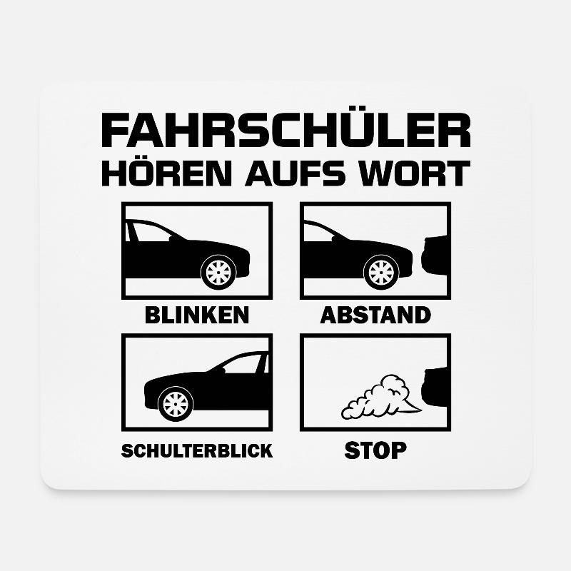 Fahrschüler Führerschein Beruf Spruch Geschenk - Mousepad (Querformat) - Weiß