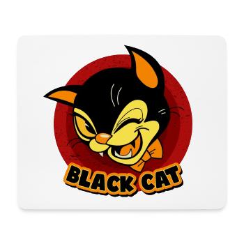Schlaue schwarze katze - Mousepad (Querformat) - Weiß - Vorne