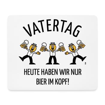 Vatertag – Bier Im Kopf (Karikatur Tanz / 3C / B) - Mousepad (Querformat) - Weiß - Vorne