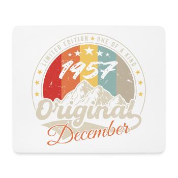 Vintage Cadeau D'anniversaire - Décembre 1957 - Tapis de souris (format paysage) - blanc - Devant