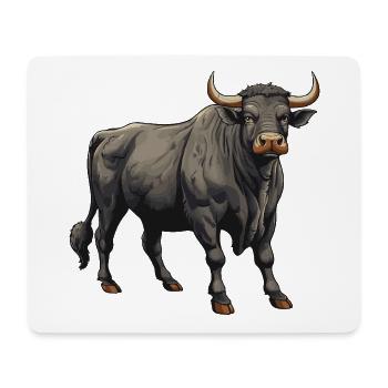 Animal taureau - Tapis de souris (format paysage) - blanc - Devant