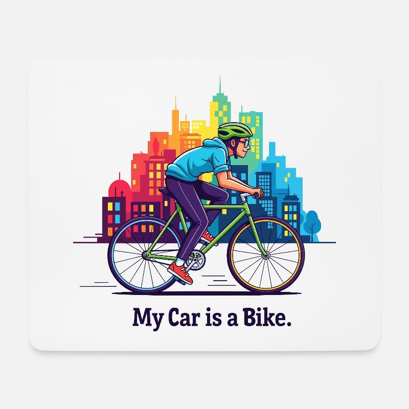 My Car is a Bike - Mousepad (Querformat) - Weiß