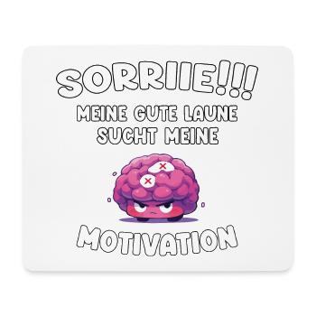 Motivation und gute Laune Emoji - Lustiger Spruch - Mousepad (Querformat) - Weiß - Vorne