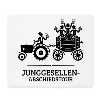 Junggesellen-Abschiedstour Trecker Bierfass JGA B - Mousepad (Querformat) - Weiß - Vorne