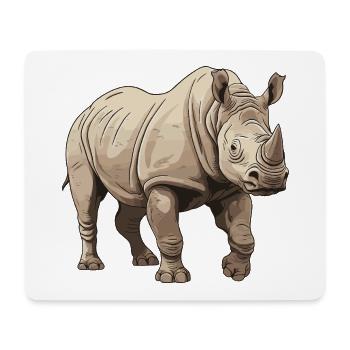Rhinocéros Animal - Tapis de souris (format paysage) - blanc - Devant