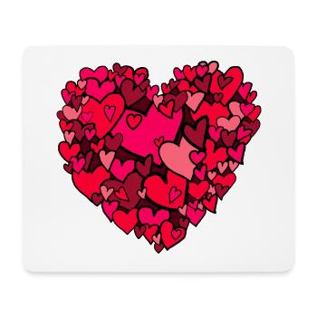 Big red heart, consisting of many little ones - Mouse Pad (horizontal) - white - Front