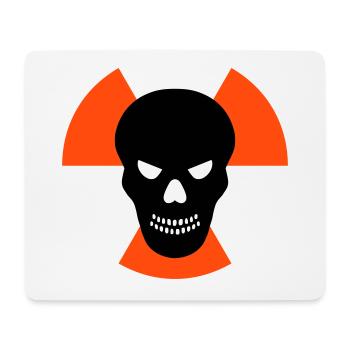 Schädel mit bösem Blick vor Strahlenwarnzeichen - Mousepad (Querformat) - Weiß - Vorne