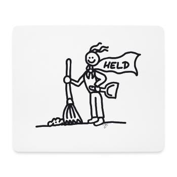 Helfer Held Garderobendienst schwarz - Mousepad (Querformat) - Weiß - Vorne