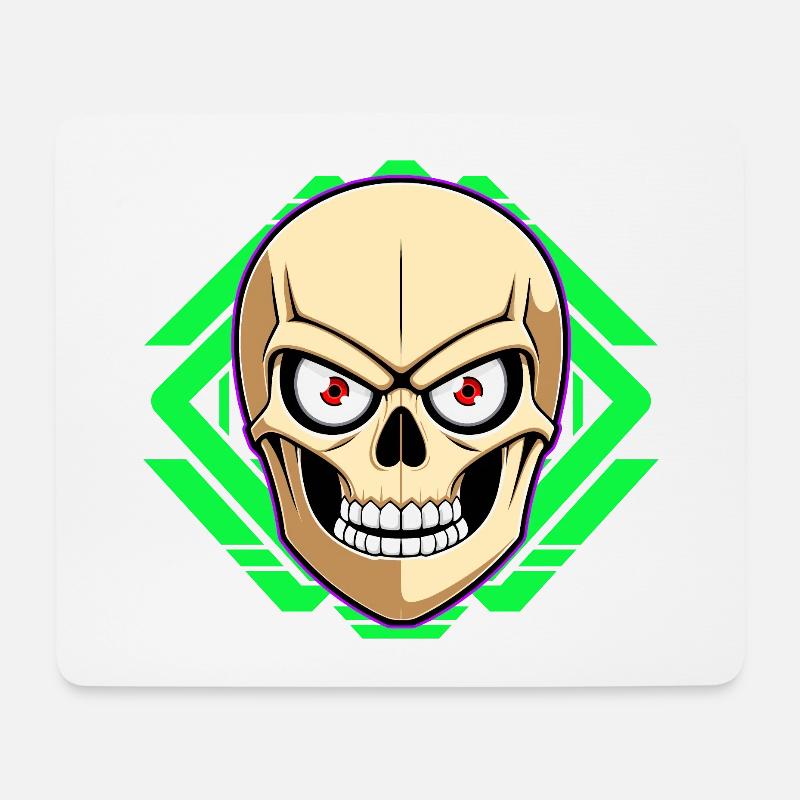 Totenkopf - Mousepad (Querformat) - Weiß