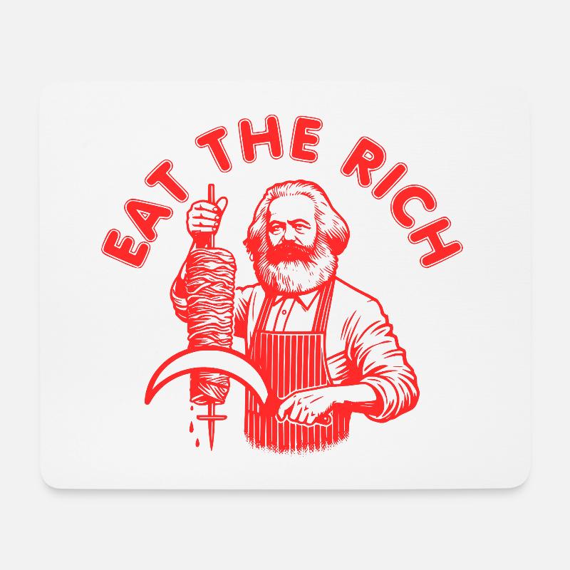 Eat the rich - Mousepad (Querformat) - Weiß