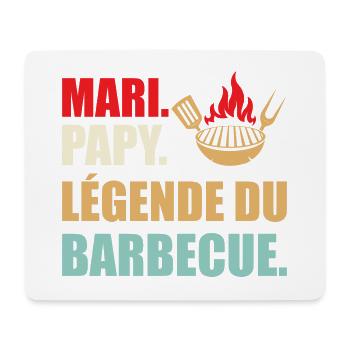 Mari Papy Légende du Barbecue Cadeau Grand Père - Tapis de souris (format paysage) - blanc - Devant