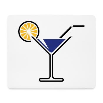Cocktail / Cocktailglas / Martini + (Blau) - Mousepad (Querformat) - Weiß - Vorne
