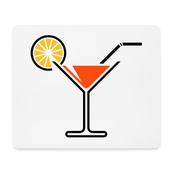 Cocktail / Cocktailglas / Martini + (Orange) - Mousepad (Querformat) - Weiß - Vorne