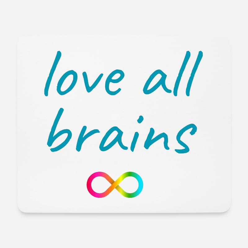 Love All Brains Infinity - Mousepad (Querformat) - Weiß