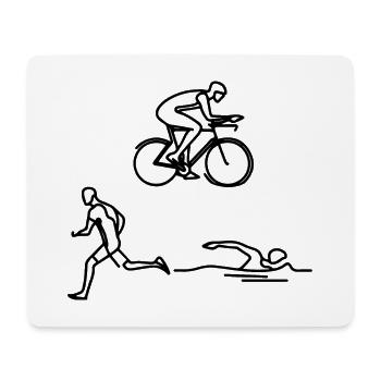 Dessin de triathlète - Tapis de souris (format paysage) - blanc - Devant